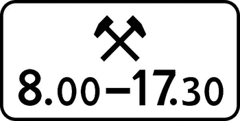 8.5.6 время действия (II типоразмер, пленка А коммерческая) - Дорожные знаки - Знаки дополнительной информации - Магазин охраны труда Протекторшоп