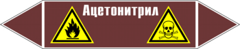 Маркировка трубопровода "ацетонитрил" (пленка, 126х26 мм) - Маркировка трубопроводов - Маркировки трубопроводов "ЖИДКОСТЬ" - Магазин охраны труда Протекторшоп