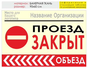 Информационный щит "объезд слева" (банер, 90х60 см) t12 - Охрана труда на строительных площадках - Информационные щиты - Магазин охраны труда Протекторшоп