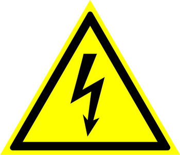 W08 внимание! опасность поражения электрическим током  (пленка, сторона 150 мм) - Охрана труда на строительных площадках - Знаки безопасности - Магазин охраны труда Протекторшоп